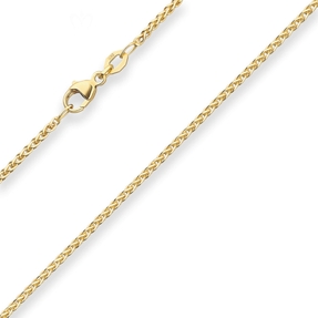 1,7mm Zopfkette Goldkette Collier Halskette aus 375 Gold Gelbgold 50cm