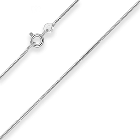 1,1mm Schlangenkette Kette Collier Halskette aus 925 Silber rhodiniert 45cm