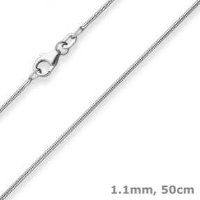 1,1mm Schlangenkette Silberkette Collier Halskette aus 925 Silber 50cm