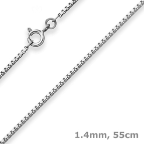 1,4mm Veneziakette Goldkette Collier Halskette aus 585 Gold Weißgold 70cm