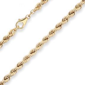 4,4mm Kordelkette Goldkette Collier Halskette aus 585 Gold Gelbgold 60cm