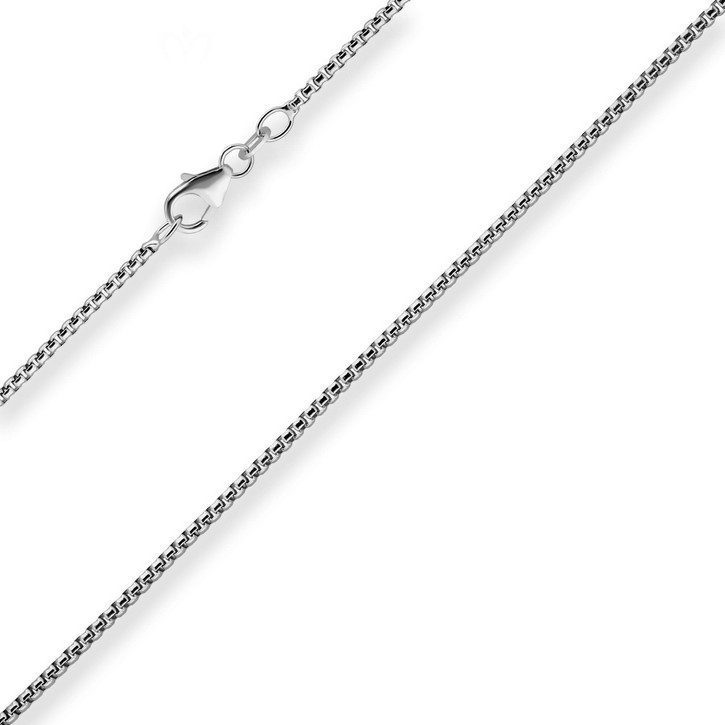 1.5mm Veneziakette rund aus 925 Silber rhodiniert 40cm