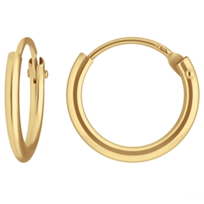 Paar Ohrringe Creolen rund klein & fein aus 750 Gold Gelbgold 10,7x1,3mm Paar Ohrringe Creolen rund klein & fein aus 750 Gold Gelbgold 10,7x1,3mm