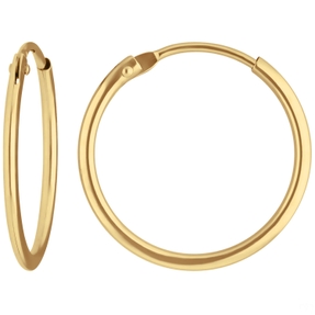 Paar Ohrringe Creolen rund schlicht Ohrschmuck aus 750 Gold Gelbgold 17x1,3mm