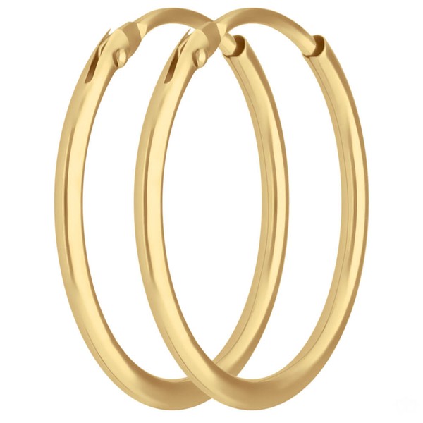 Paar Ohrringe Creolen rund schlicht aus 750 Gelbgold 17x1.3mm