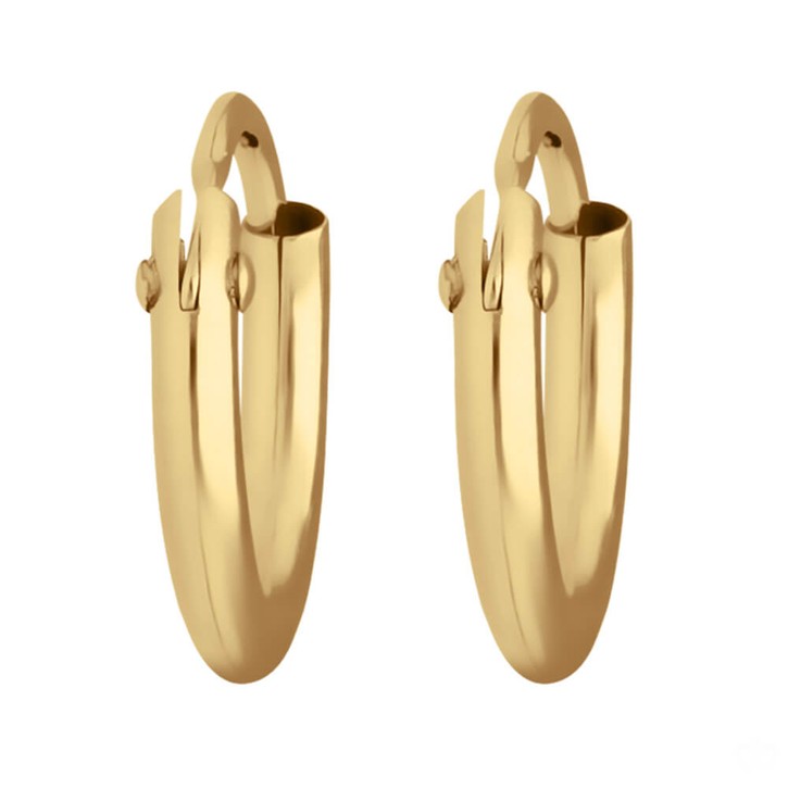 Paar Creolen rund klein und fein aus 585 Gelbgold 9x1.3mm