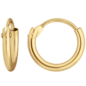 Paar Ohrringe Creolen rund klein & fein Ohrschmuck aus 585 Gold Gelbgold 9x1,3mm