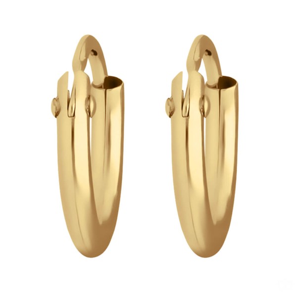 Paar Creolen rund klein und fein aus 585 Gelbgold 9x1.3mm