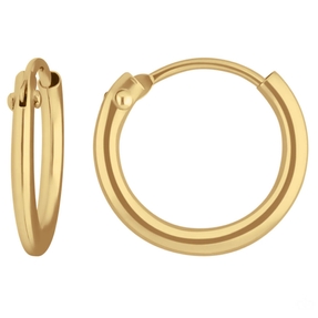 Paar Ohrringe Creolen rund klein & fein aus 333 Gold Gelbgold 11x1,3mm