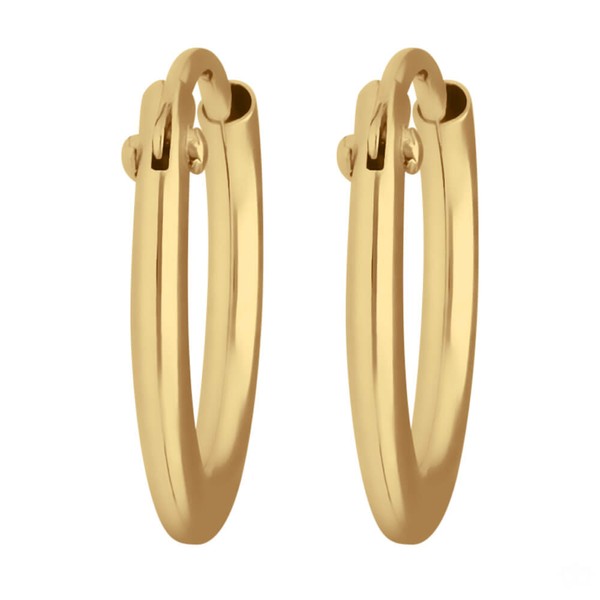 Paar Creolen rund klein und fein aus 585 Gelbgold 11x1.3mm