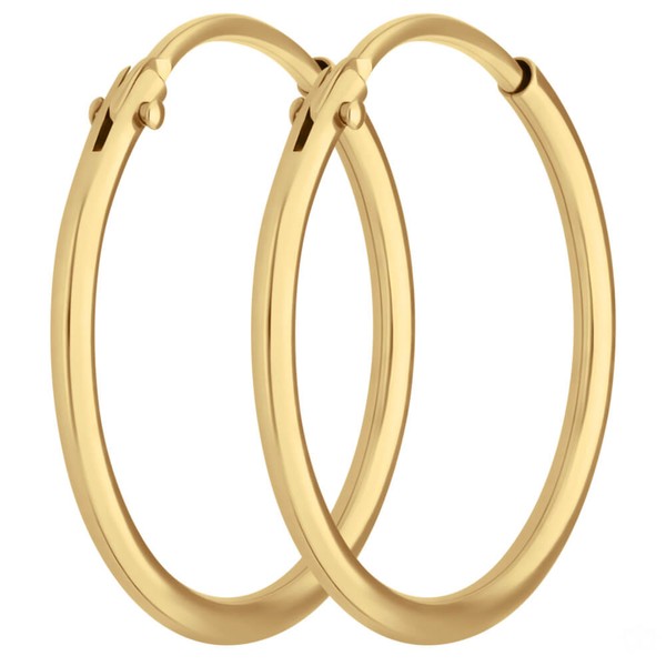 Paar Ohrringe Creolen rund schlicht aus 333 Gelbgold 17x1.3mm