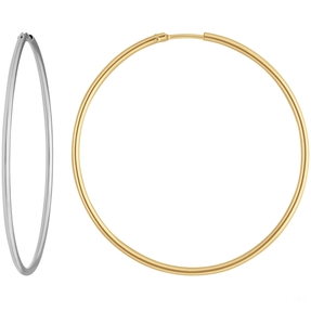 Paar Ohrringe Creolen rund schlicht Ohrschmuck aus 585 Gold Weißgold 44x1,5mm