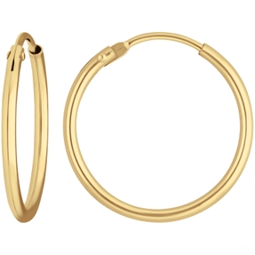 Paar Ohrringe Creolen rund schlicht Ohrschmuck aus 333 Gold Gelbgold 19x1,5mm