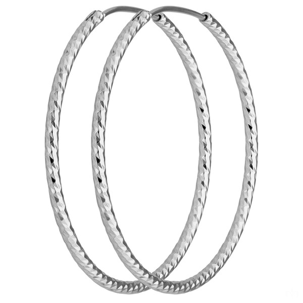 Creolen rund diamantiert aus 925 Silber rhodiniert 38.7x1.8mm