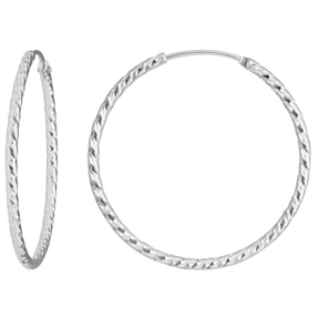Paar Ohrringe Creolen rund diamantiert Ohrschmuck aus 925 Silber 30x1,8mm