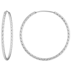 Paar Ohrringe Creolen rund diamantiert Ohrschmuck aus 925 Silber 38,7x1,8mm