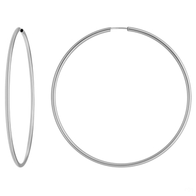 Paar Ohrringe Creolen rund groß XL Ohrschmuck aus 925 Silber rhodiniert 70x2mm