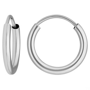 Paar Ohrringe Creolen rund schlicht Ohrschmuck aus 585 Gold Weißgold 13x2mm