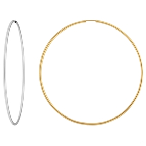 Paar Ohrringe Creolen rund groß XXL Ohrschmuck aus 925 Silber 79x2mm