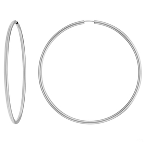Paar Ohrringe Creolen rund groß XL aus 925 Silber rhodiniert 70x2,5mm