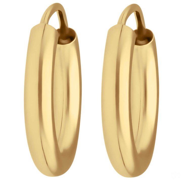 Paar Ohrringe Creolen rund schlicht aus 333 Gelbgold 15x2.5mm