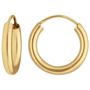 Paar Ohrringe Creolen rund schlicht Ohrschmuck aus 333 Gold Gelbgold 15x2,5mm