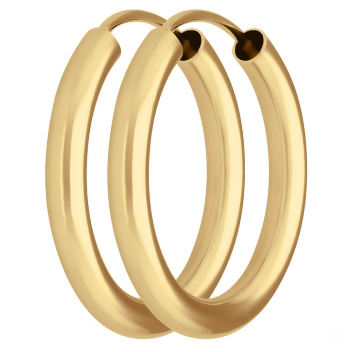 Paar Ohrringe Creolen rund schlicht aus 333 Gelbgold 20x2.5mm