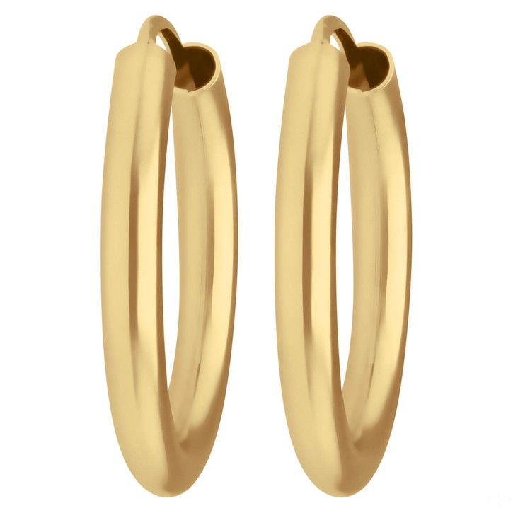 Paar Ohrringe Creolen rund schlicht aus 333 Gelbgold 20x2.5mm