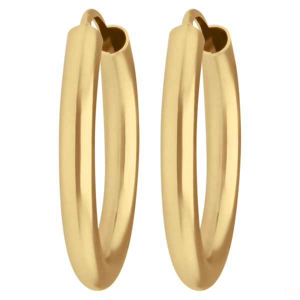 Paar Ohrringe Creolen rund schlicht aus 333 Gelbgold 20x2.5mm