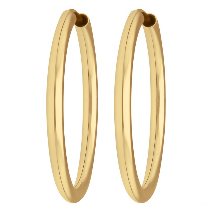 Paar Ohrringe Creolen rund schlicht aus 333 Gelbgold 29x2.5mm