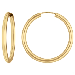 Paar Ohrringe Creolen rund schlicht Ohrschmuck aus 333 Gold Gelbgold 29x2,5mm