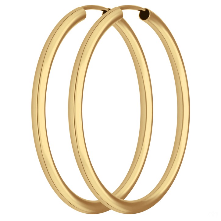 Paar Ohrringe Creolen rund schlicht aus 333 Gelbgold 37.7x2.5mm