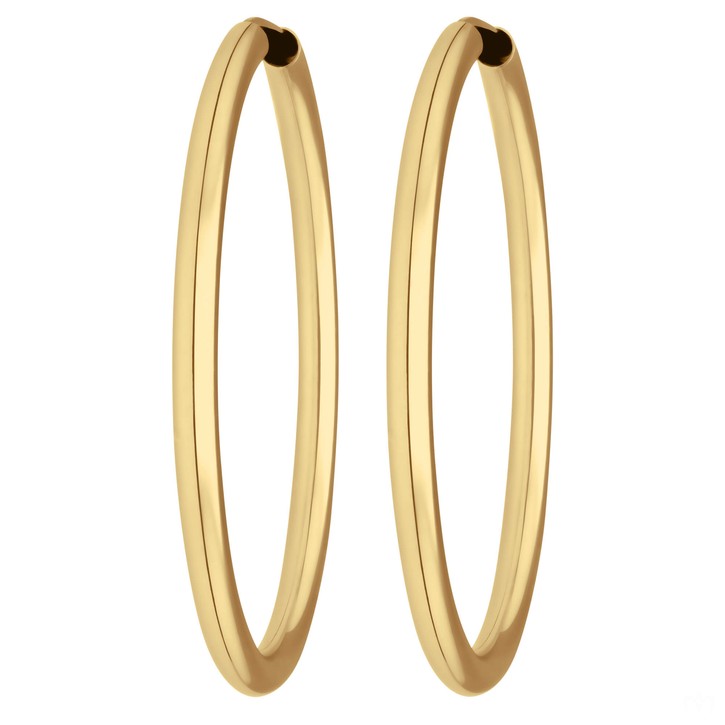 Paar Ohrringe Creolen rund schlicht aus 333 Gelbgold 37.7x2.5mm