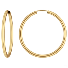 Paar Ohrringe Creolen rund schlicht Ohrschmuck aus 333 Gold Gelbgold 37,7x2,5mm