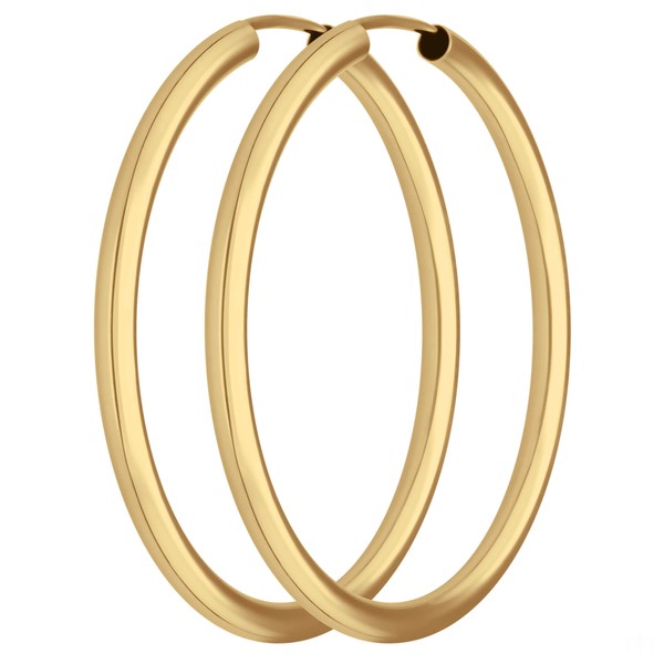 Paar Ohrringe Creolen rund schlicht aus 333 Gelbgold 37.7x2.5mm