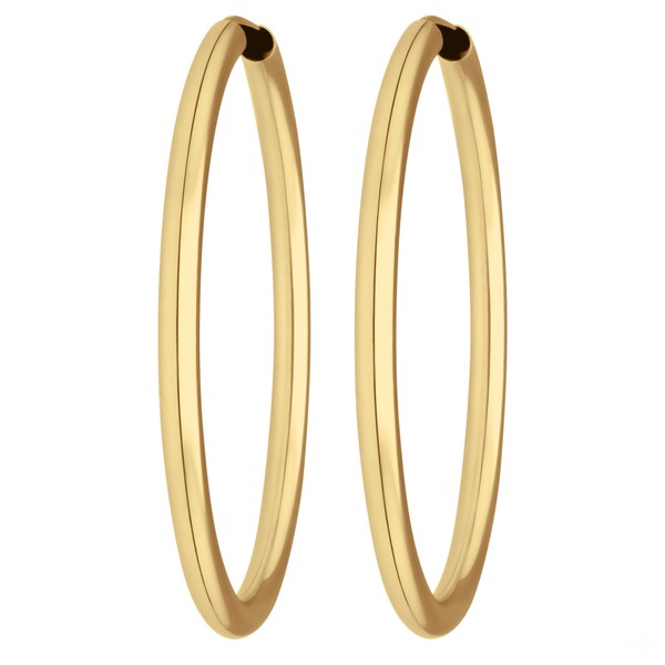 Paar Ohrringe Creolen rund schlicht aus 333 Gelbgold 37.7x2.5mm