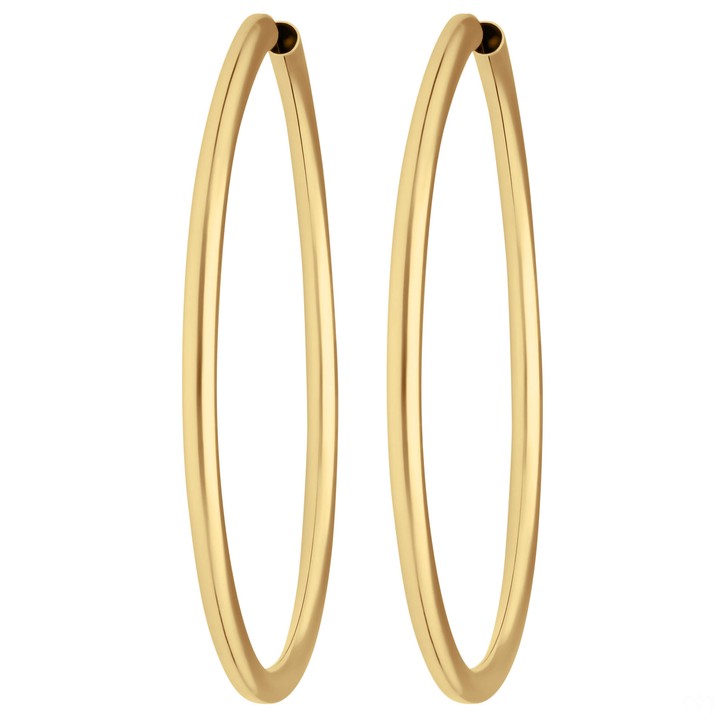 Paar Ohrringe Creolen rund schlicht aus 333 Gelbgold 48x2.5mm