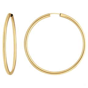 Paar Ohrringe Creolen rund schlicht Ohrschmuck aus 333 Gold Gelbgold 48x2,5mm