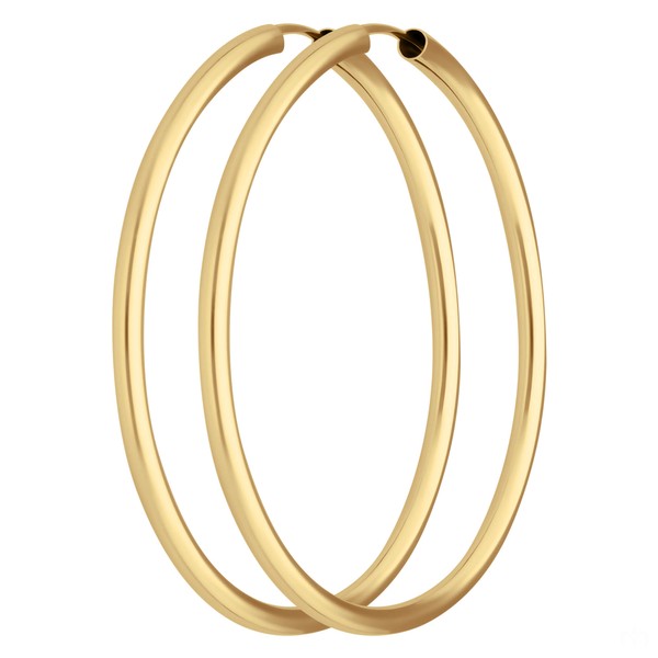 Paar Ohrringe Creolen rund schlicht aus 333 Gelbgold 48x2.5mm