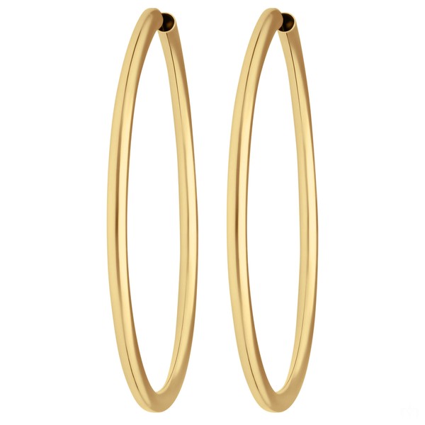 Paar Ohrringe Creolen rund schlicht aus 333 Gelbgold 48x2.5mm