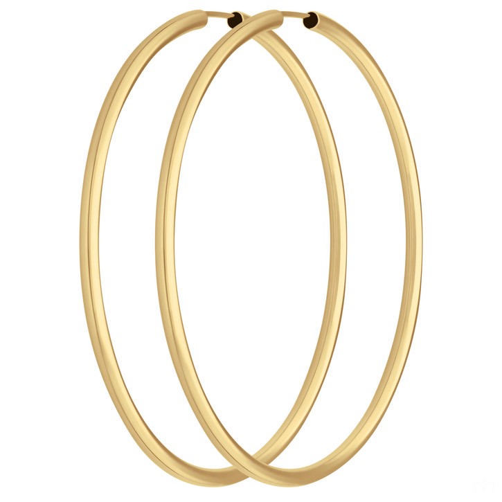 Paar Ohrringe Creolen rund groß aus 333 Gelbgold 60x2.5mm
