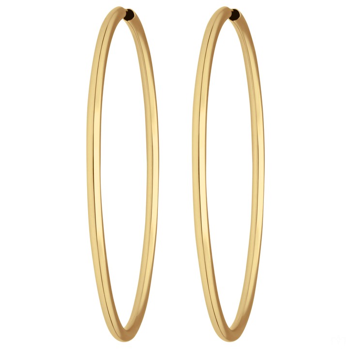 Paar Ohrringe Creolen rund groß aus 333 Gelbgold 60x2.5mm
