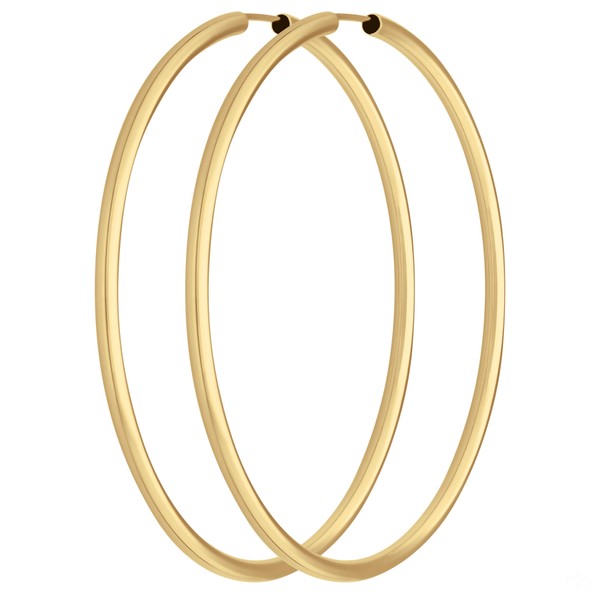 Paar Ohrringe Creolen rund groß aus 333 Gelbgold 60x2.5mm
