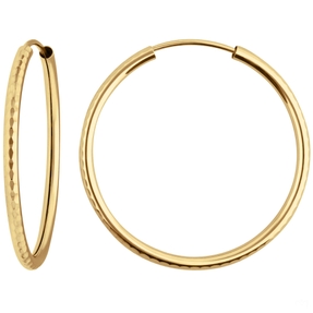 Paar Ohrringe Creolen rund gehämmert Ohrschmuck aus 375 Gold Gelbgold 29x2mm Paar Ohrringe Creolen rund gehämmert Ohrschmuck aus 375 Gold Gelbgold 29x2mm