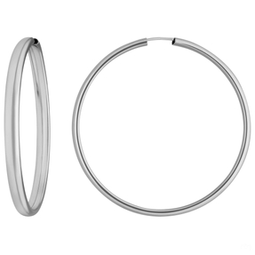 Paar Ohrringe Creolen schlicht Ohrschmuck aus 925 Silber rhodiniert 48x3,9mm