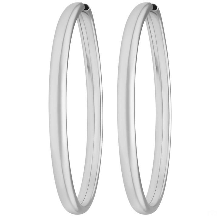 Paar Ohrringe Creolen schlicht aus 925 Silber 48x3.9mm
