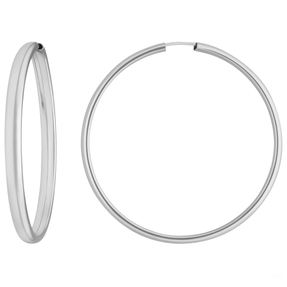 Paar Ohrringe Creolen schlicht Ohrschmuck aus 925 Silber 48x3,9mm Paar Ohrringe Creolen schlicht Ohrschmuck aus 925 Silber 48x3,9mm