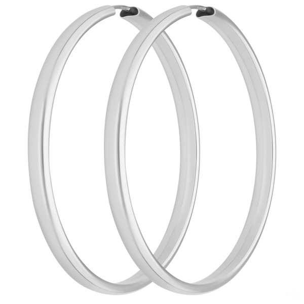 Paar Ohrringe Creolen schlicht aus 925 Silber 48x3.9mm