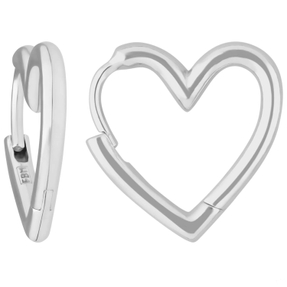 Paar Ohrringe Creolen Herzen Ohrschmuck aus 925 Silber 15x2mm Paar Ohrringe Creolen Herzen Ohrschmuck aus 925 Silber 15x2mm