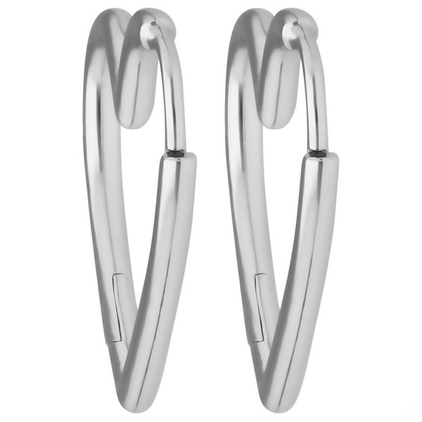 Paar Creolen Herzen aus 925 Silber rhodiniert 19.3x1.8mm